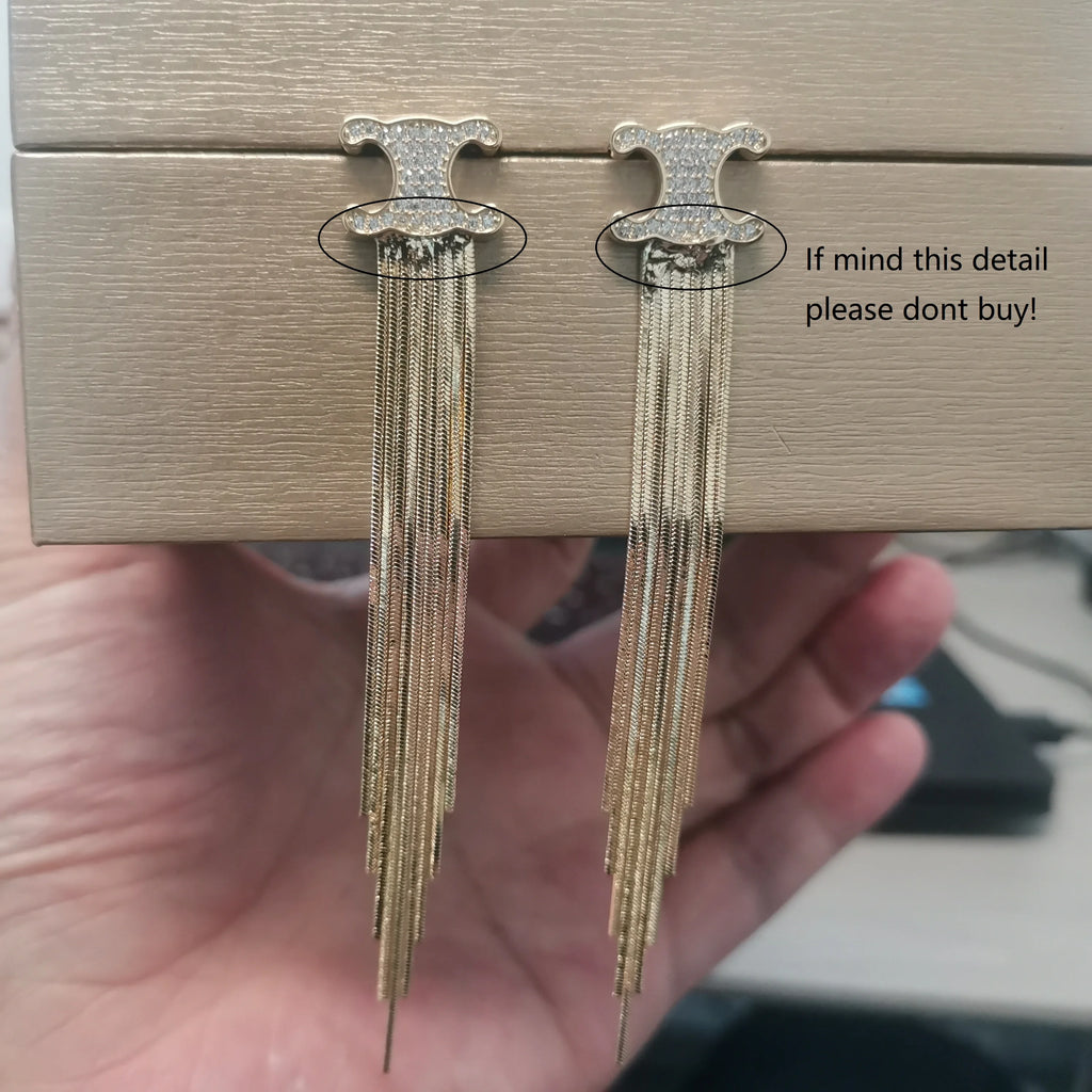 Shinning Triomphe French Metal Style Tassel Earrings