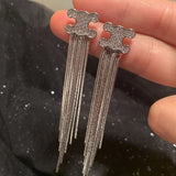 Shinning Triomphe French Metal Style Tassel Earrings