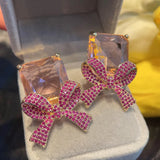 Purple Knowt & Yellow Zircon Earring for Women