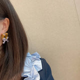 Purple Knowt & Yellow Zircon Earring for Women