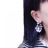 Vintage Hoop Pearl Tassel Earrings for Women