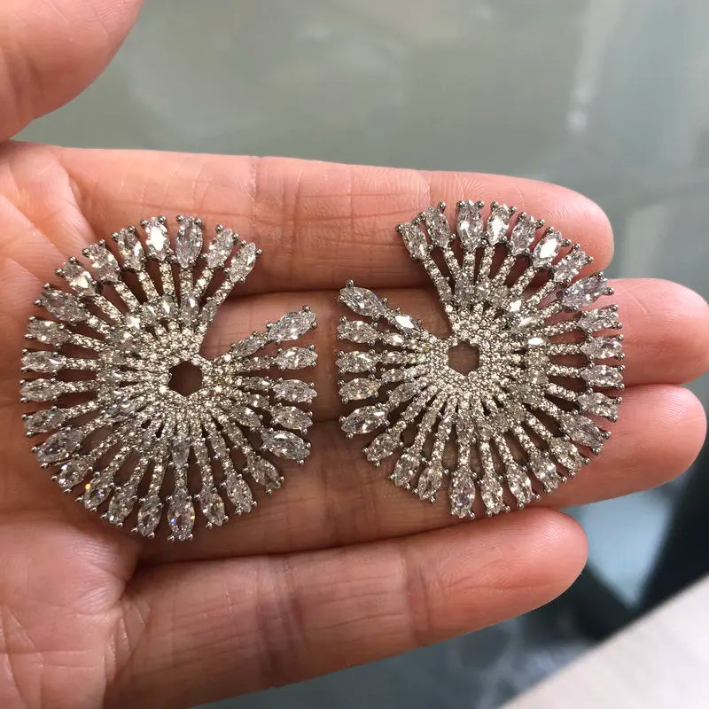 Vintage Purple Big Round Earring for Wedding