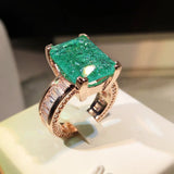 Bing Paraiba Gemstone Ring Rose Jewelry Promise Lover