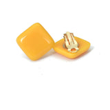 Minimalist Red Yellow Square Clip Earrings For Women