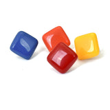 Minimalist Red Yellow Square Clip Earrings For Women