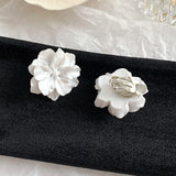 Flower Earrings Big Clip No Piercing Floral Jewelry for Women