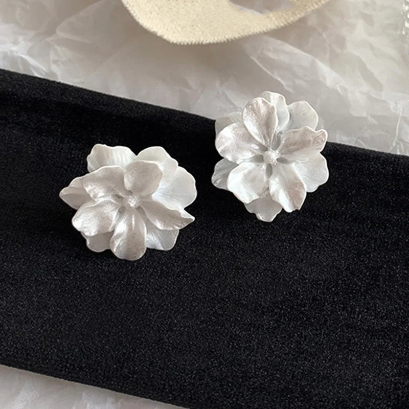 Flower Earrings Big Clip No Piercing Floral Jewelry for Women