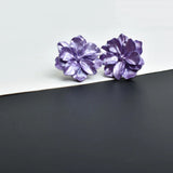 Flower Earrings Big Clip No Piercing Floral Jewelry for Women