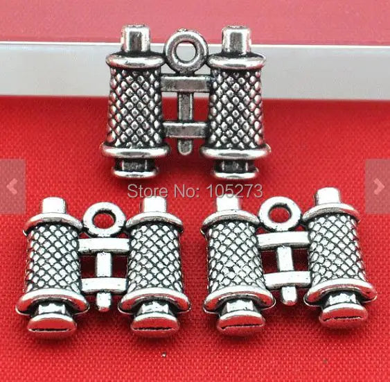 12pcs Antique Silver Heavy Telescope Charm Pendant 16x18mm