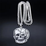 Biochemical Crisis Skull Pendant Necklace Stainless Steel