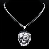 Biochemical Crisis Skull Pendant Necklace Stainless Steel