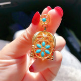 Bird Cage Necklace Women's Sterling Silver Retro Pendant