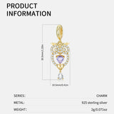 Golden Owl Dangle Charm for Women Bracelet Necklace S925 Sterling Silver Bead