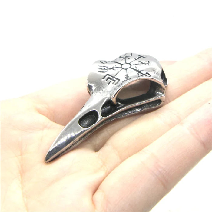 Bird Skull Pendant Stainless Steel Mens Pendant