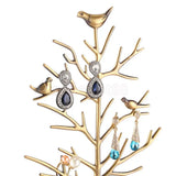 Copper Bird Tree Jewelry Holder Display Stand
