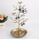 Copper Bird Tree Jewelry Holder Display Stand