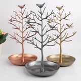 Copper Bird Tree Jewelry Holder Display Stand