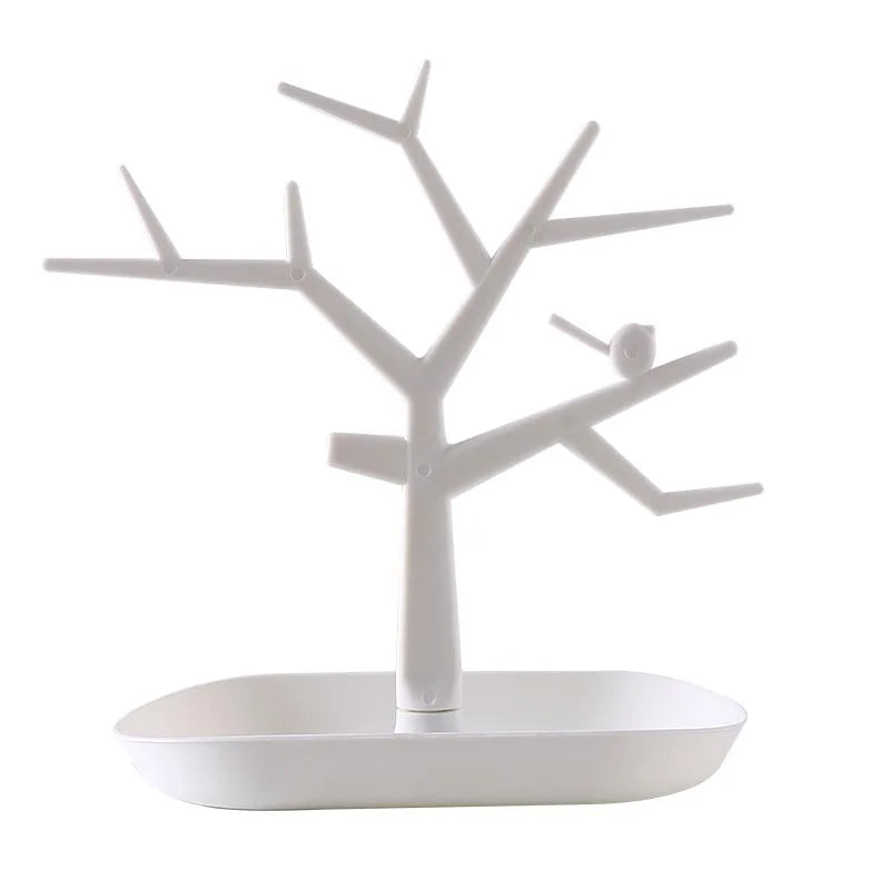 Bird Tree Necklace Ring Pendant Bracelet Jewelry Display Stand Tray