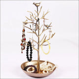 Birds Tree Shape Jewelry Display Stand Rack Earring Necklace Ring Holder