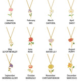Birth Flower Name Necklace Personalized Gift for Mom Bridesmaids