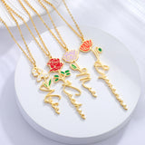 Birth Flower Name Necklace Personalized Gift for Mom Bridesmaids