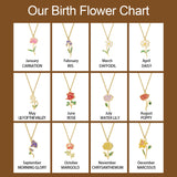 Birth Flower Name Necklace Personalized Gift for Mom Bridesmaids