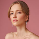 Personalized Birth Flower Earring With Name Month Flower Drop Earrings