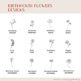 Birth Flower Name Necklace Birthstone Name Necklaces Personalized Birthday Gift