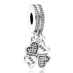 Sisters Crown Pendant Silver Charms Bracelet Jewelry