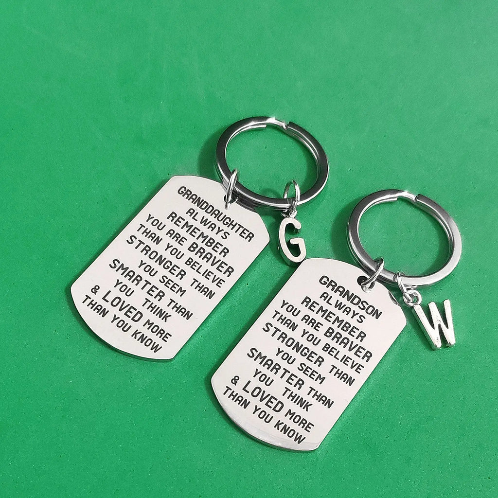 Personalized A-Z Carabiner Keyring Stainless Steel