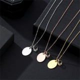 Custom Flower Projection Photo Necklace in Stainless Steel