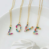 925 Silver CZ Monogram Name Pendant Letter M Necklace