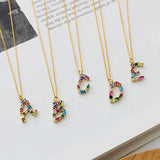925 Silver CZ Monogram Name Pendant Letter M Necklace