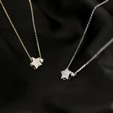 925 Silver Star Pendant Diamond Necklace Wedding Party Gift