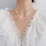 925 Sterling Silver Star Tassel Necklace Woman Party Jewelry