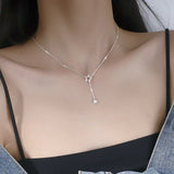 925 Sterling Silver Star Tassel Necklace Woman Party Jewelry