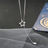 925 Sterling Silver Star Tassel Necklace Woman Party Jewelry