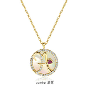 925 Sterling Silver CZ Name Pendant M Necklace