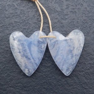 Blue Lace Agate Woman Earrings, 25x20x5mm