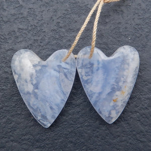 Blue Lace Agate Woman Earrings, 25x20x5mm