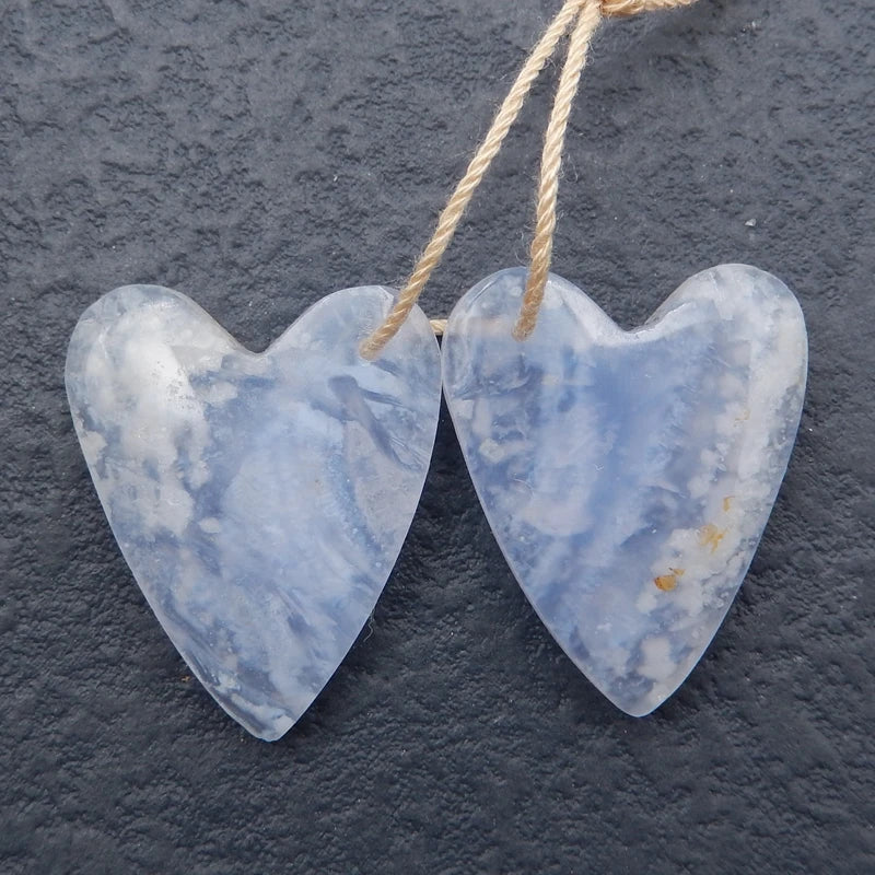 Blue Lace Agate Woman Earrings, 25x20x5mm