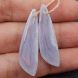 Blue Lace Agate Earrings, Birthday Gift for Women