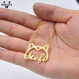 Personalized Cat Kitty Choker Name Necklace