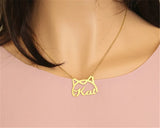 Personalized Cat Kitty Choker Name Necklace