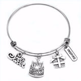 Birthday Cake Red Wine Charms Bracelets