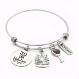 Birthday Cake Red Wine Charms Bracelets