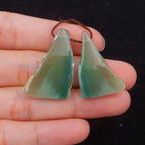 Green Chalcedony Woman Earrings Bead 28x18x4mm