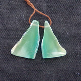 Green Chalcedony Woman Earrings Bead 28x18x4mm