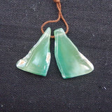 Green Chalcedony Woman Earrings Bead 28x18x4mm