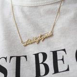 Personalized Handwriting Signature Name Pendant Necklace Stainless Steel